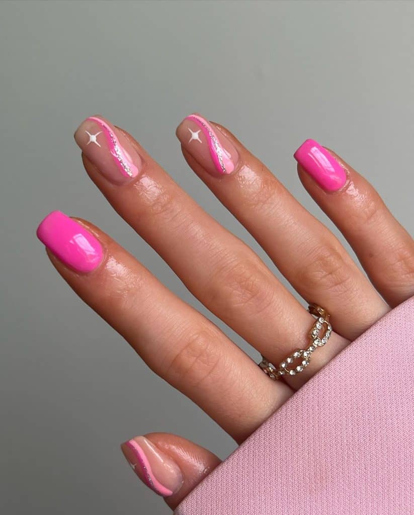 short pink barbie nails