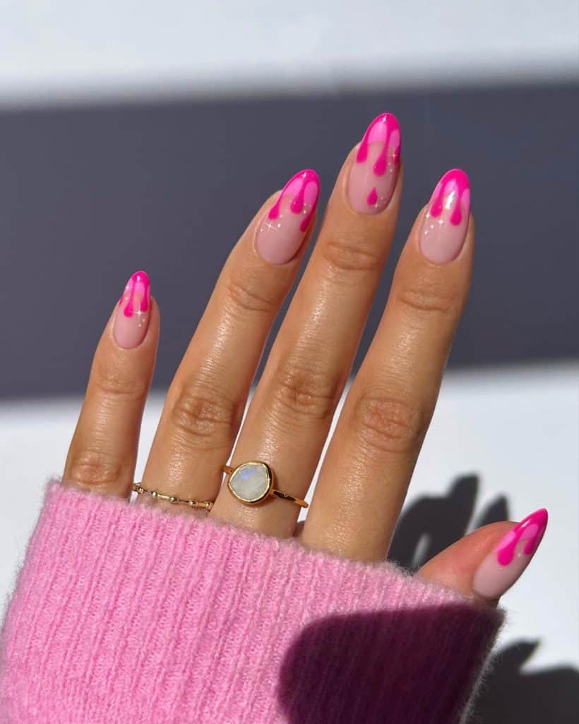 coffin barbie pink nails