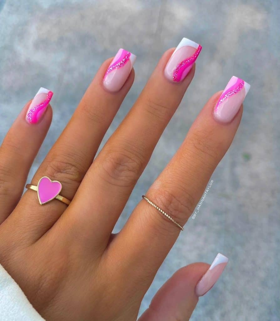 short barbie pink nails
